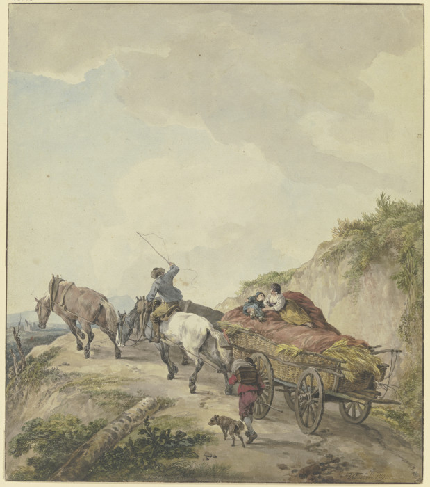 Bauernwagen in bergiger Landschaft a Wilhelm Alexander Wolfgang von Kobell