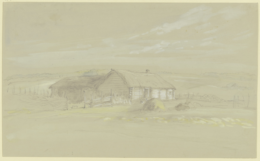 Farmstead with straw roof a Wilhelm Amandus Beer