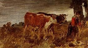 Farmer with cows a Wilhelm Busch