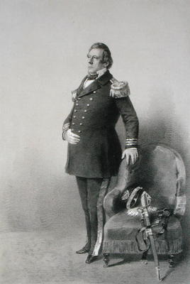 Commodore Matthew Calbraith Perry (1794-1858) from 'Graphic Scenes in the Japan Expedition', engrave a Wilhelm Heine