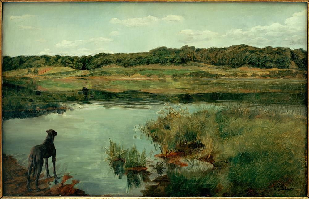 Mastiff at Lake Wesling a Wilhelm Trübner