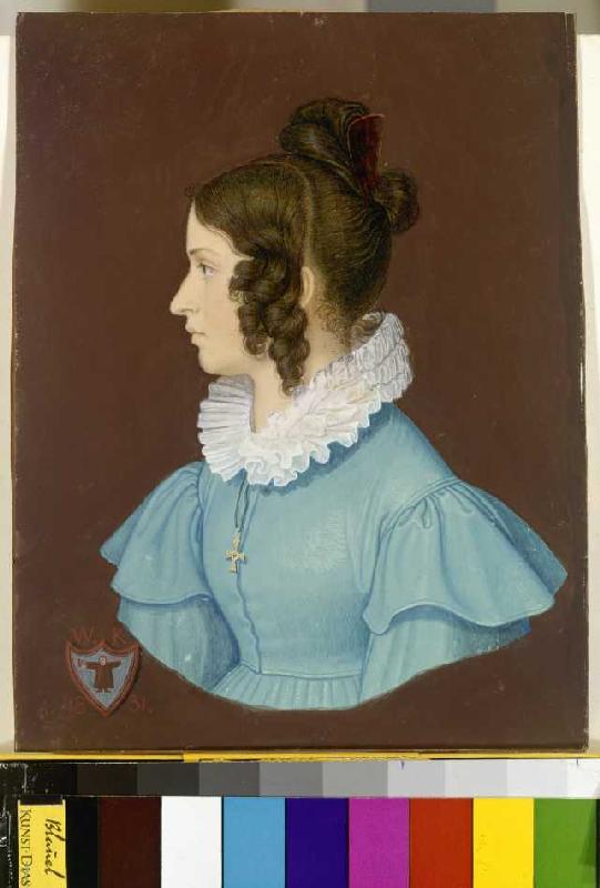Josephine Suttner, the bride of the artist. a Wilhelm von Kaulbach