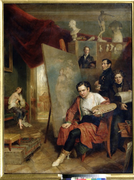 In studio of the painter Wilhelm Golicke a Wilhelm August Golicke