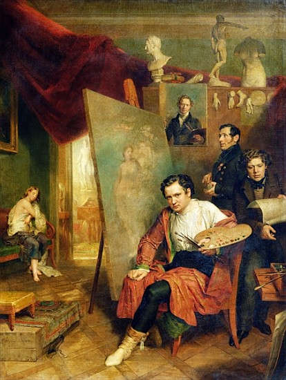 In the studio of the painter a Wilhelm August Golicke