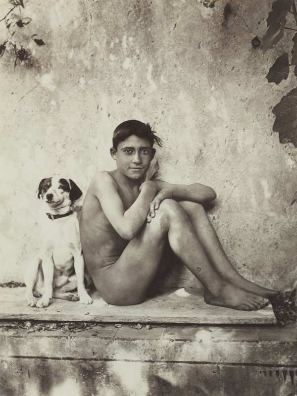 Ragazzo con il suo cane, Taormina, Italia a Wilhelm von Gloeden