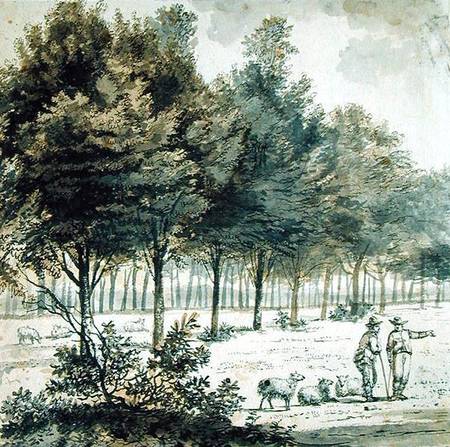 Two Shepherds and an Avenue a Willem de Heusch