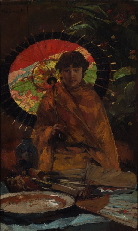 Girl with Japanese parasol a Willem de Zwart