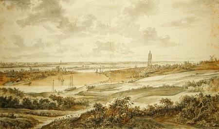 Panorama with the town of Rhenen a Willem Schellinks
