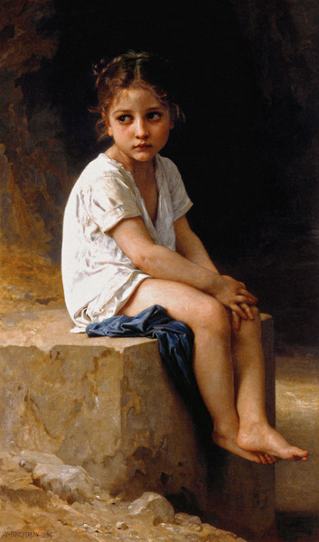 At the Foot of the Cliff a William Adolphe Bouguereau