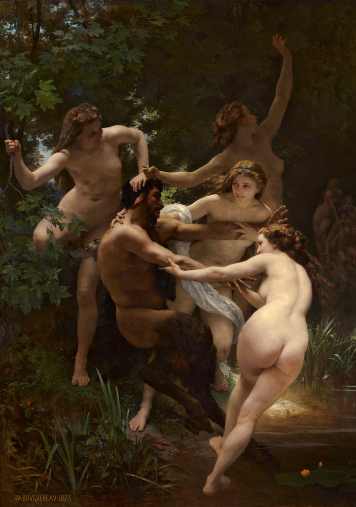 Nymphs and Satyr a William Adolphe Bouguereau