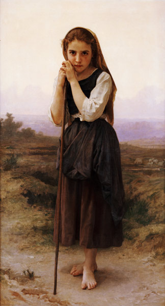 A Little Shepherdess a William Adolphe Bouguereau