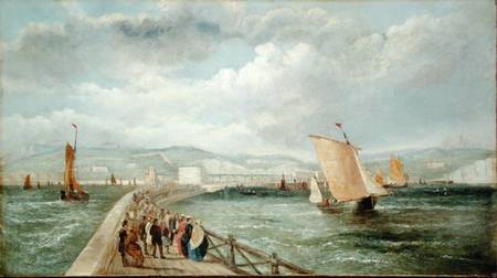 Dover from the Admiralty Pier a William Adolphus Knell