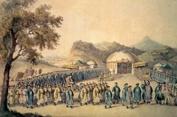 The Approach of the Emperor of China to his tent in Tartary to receive the British Ambassador, Georg a William Alexander