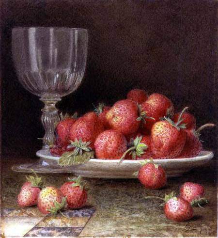 Strawberries and a Glass a William B. Hough