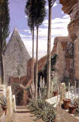 Shelley's Grave in the New Protestant Cemetery in Rome, 1873 a William Bell Scott