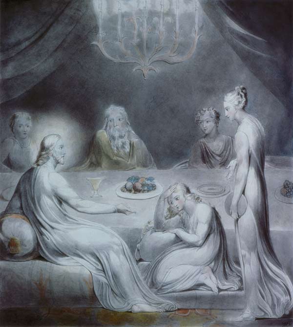 Christ in the House of Martha and Mary or The Penitent Magdalen a William Blake