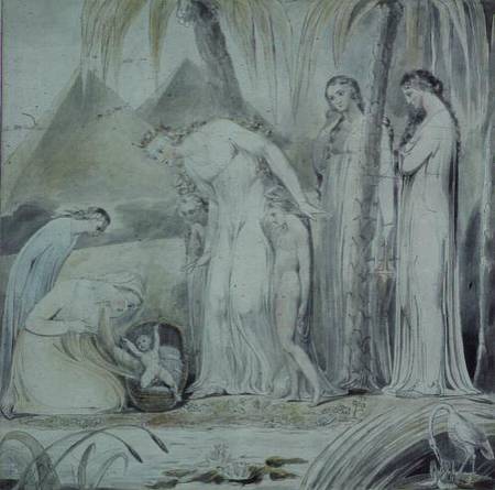 The compassion of Pharaoh's Daughter or The Finding of Moses a William Blake