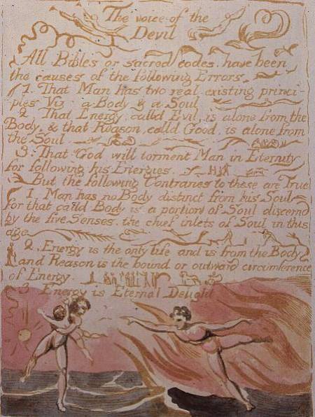 The Marriage of Heaven and Hell; The Voice of the Devil a William Blake
