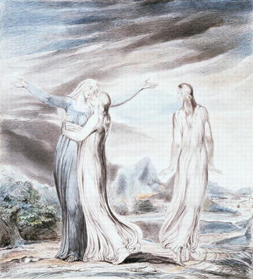 Ruth parting from Naomi, 1803 (wash, pencil, coloured chalk) a William Blake