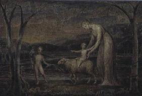 The Christ Child riding on a Lamb