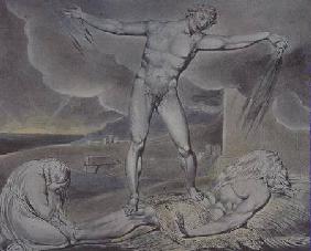 Illustrations of the Book of Job; Satan smiting Job with Sore Boils, 1825 (pen, w/c and
