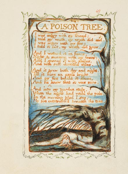 A Poison Tree. Songs of Innocence and of Experience a William Blake