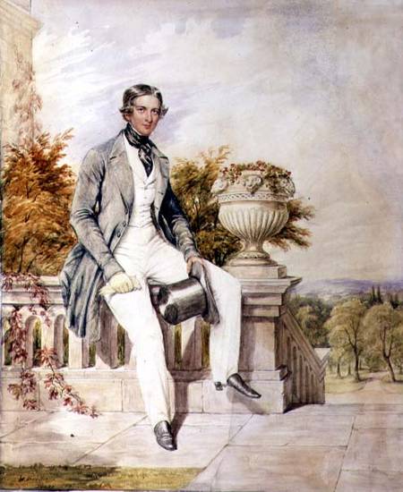 Portrait of a Seated Gentleman on a Terrace a William Bootham