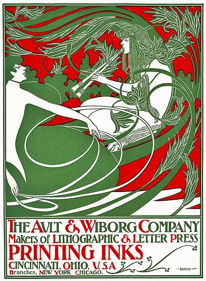 Art Nouveau poster depicting Pan a William Bradley