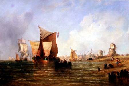 Shipping on the Dort, Holland a William Calcott Knell