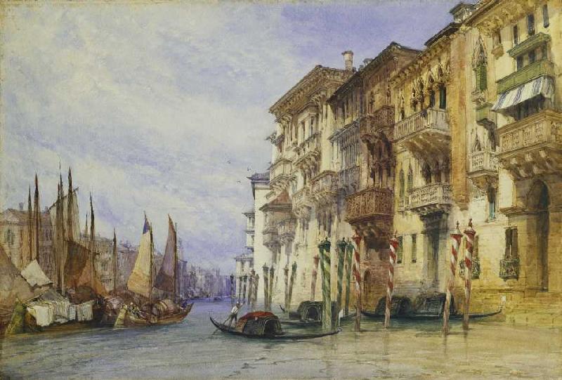 Am Eingang zum Canal Grande, Venedig a William Callow