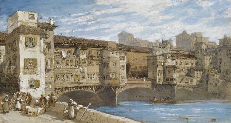 Der Ponte Vecchio in Florenz a William Callow