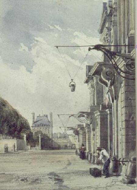 The Rue de Rivoli, near the Tuileries, Paris a William Callow