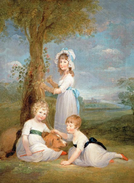 The Earl of Lincoln, Lady Anna Maria and Lady Charlotte Pelham Clinton, the Children of the 4th Duke a William Collins