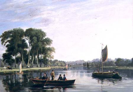 View on the Thames at Richmond a William Daniell