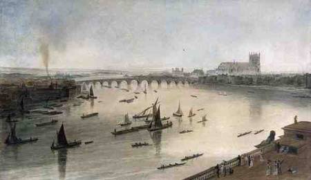 Westminster Bridge from Somerset House a William Daniell