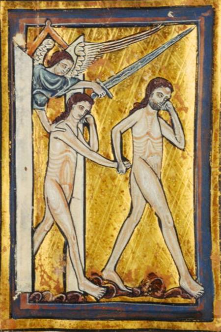 Adam and Eve banished from Paradise, from a book of Hours a William de Brailes