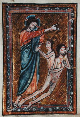 The Creation of Adam and Eve from a Book of Hours (vellum) a William de Brailes