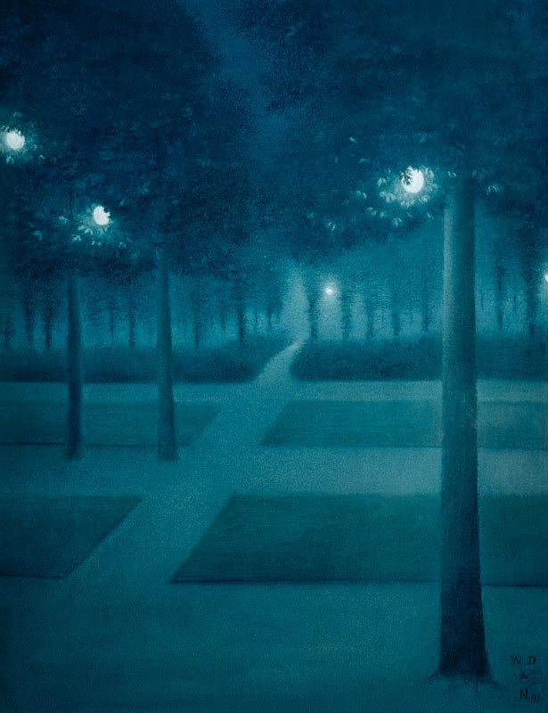Nightly atmosphere in the Parc Royal in Brussels a William Degouve de Nuncques