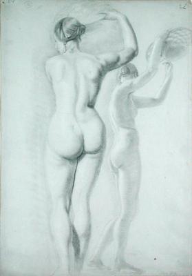Figure studies (pencil on paper) a William Etty