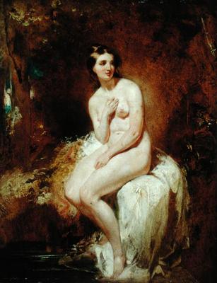 The Bather (oil on panel) a William Etty