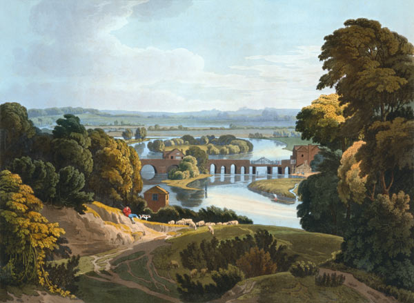 Caversham Bridge, near Reading a William Havell