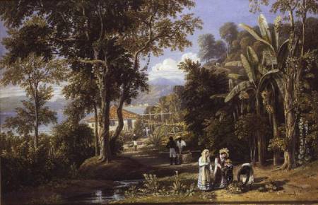 Garden Scene on the Broganza Shore, Rio de Janeiro a William Havell