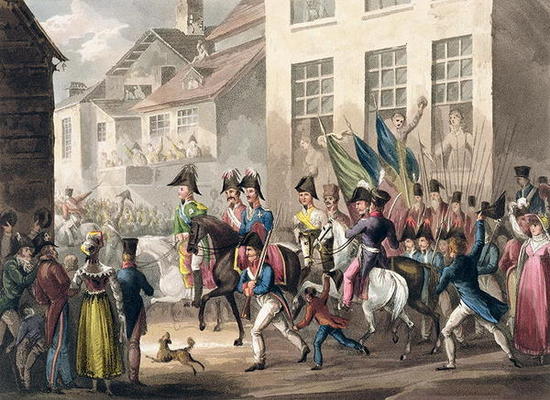 Entrance of the Allies into Paris, March 31st 1814, from 'The Martial Achievements of Great Britain a William Heath