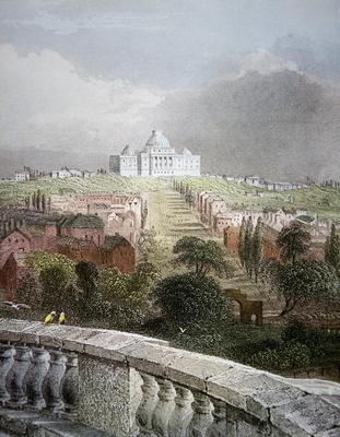 View of the Capitol from the White House in 1840 (coloured engraving) a William Henry Bartlett