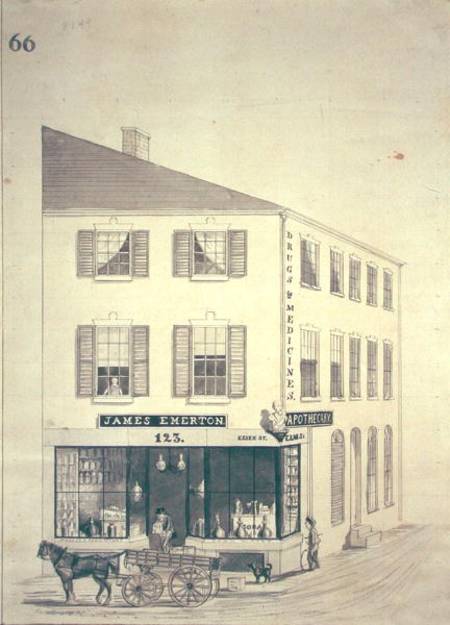 Apothecary shop of James Emerton in Salem a William Henry Emmerton