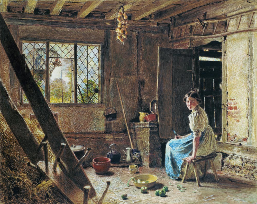 The Maid and the Magpie, A Cottage Interior at Shillington, Bedfordshire a William Henry Hunt