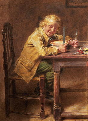 Christmas Pie (w/c on paper) a William Henry Hunt