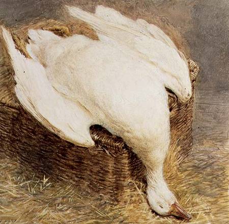 Still Life of a Dead Goose with a Basket a William Henry Hunt