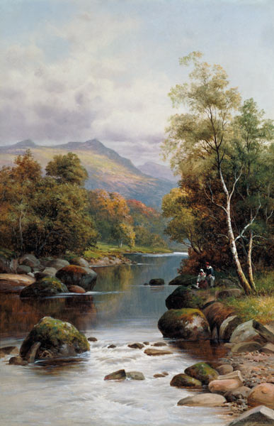 Evening on the Glaslyn, North Wales a William Henry Mander