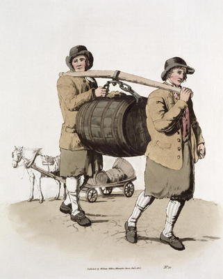 Brewers, from 'Costume of Great Britain' published by William Miller, 1805 (colour litho) a William Henry Pyne
